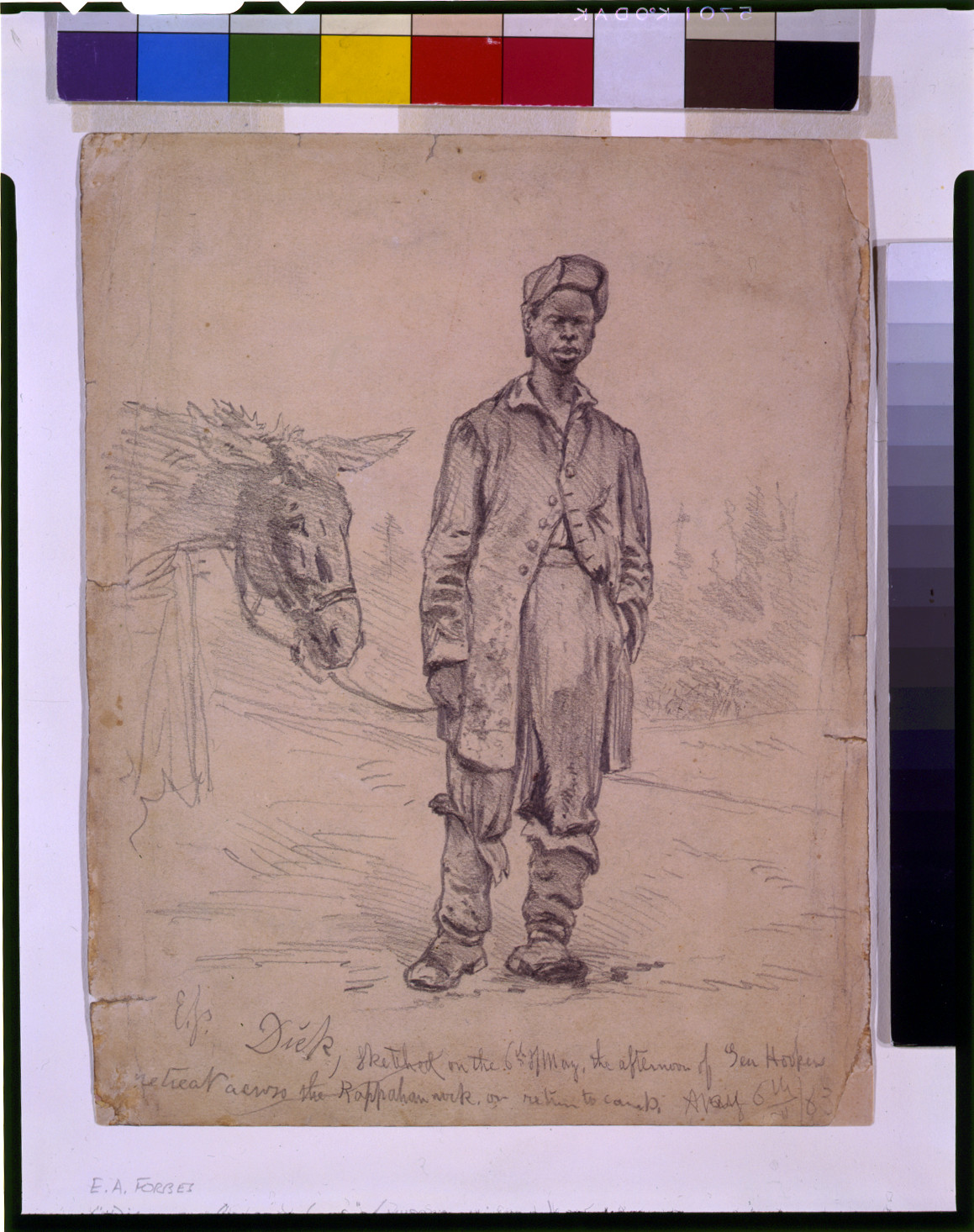 Dick, sketched on the 6th of May, on return to camp / E.F., [18]63 May 6. — historic drawing