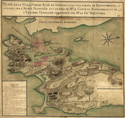 Plan de la Ville, Port et Rade de Newport, Rhode Island
