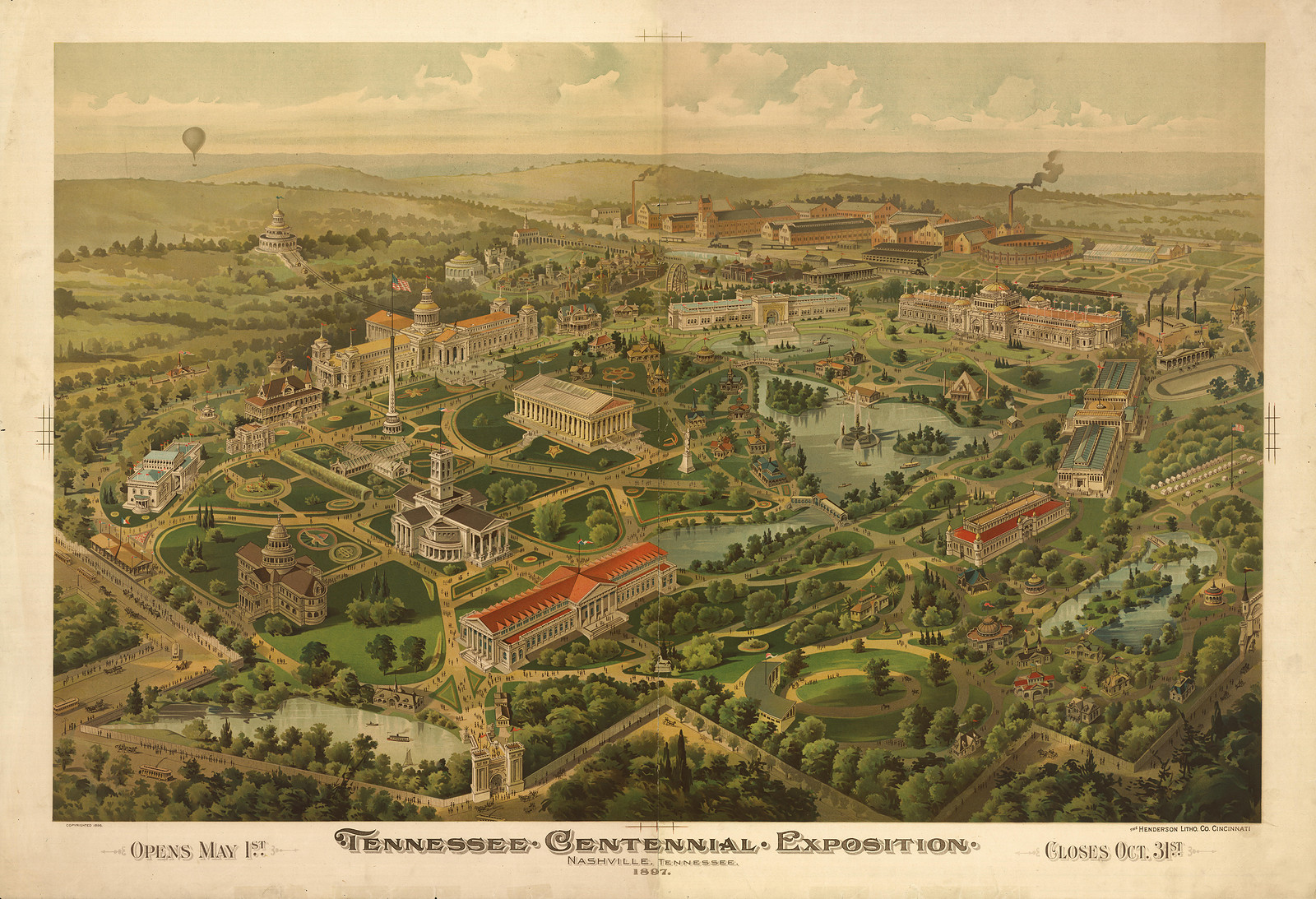 TN Nashville 1897 MAP, 1897 — antique map