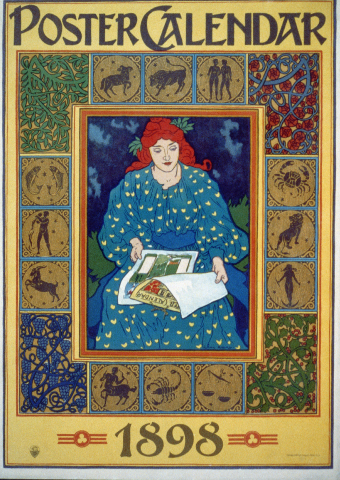 Poster calendar [for] 1898, Boston : L. Prang, c1896. — vintage poster