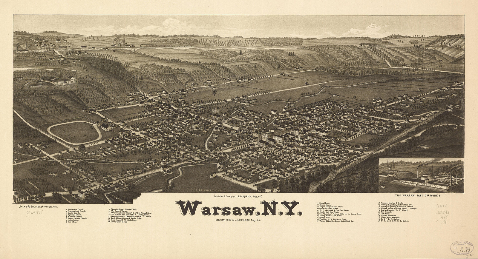 Warsaw, New York, 1885, 1885 — antique map