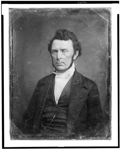 Daguerreotype portrait of an unidentified man in dark suit