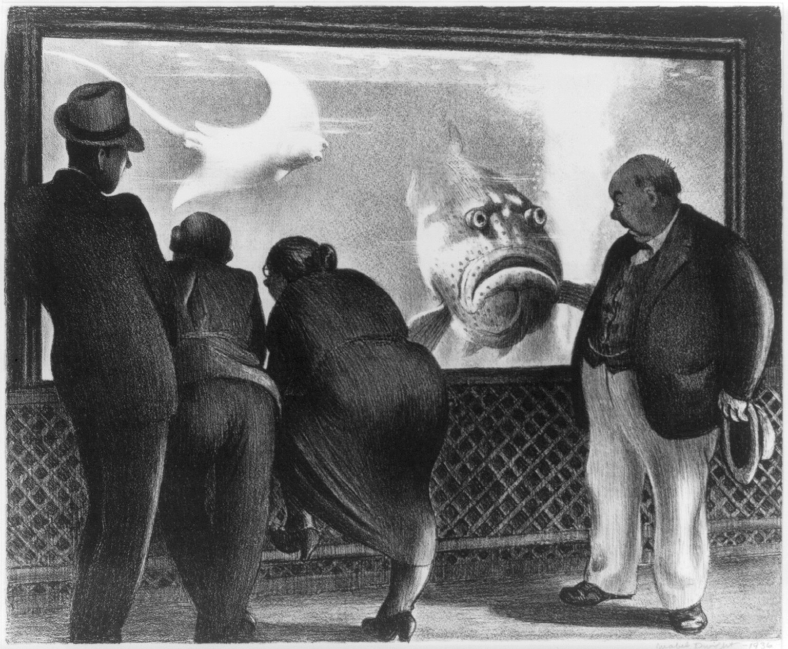 Queer fish, New York: American Artists Group, 1936. — antique lithograph