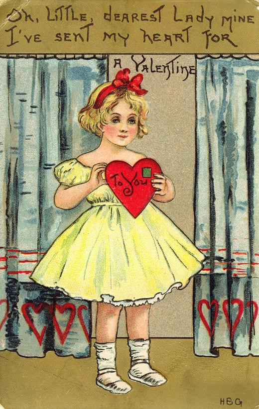 Oh, Little, dearest Lady mine, I've sent my heart for A Valentine — historic image