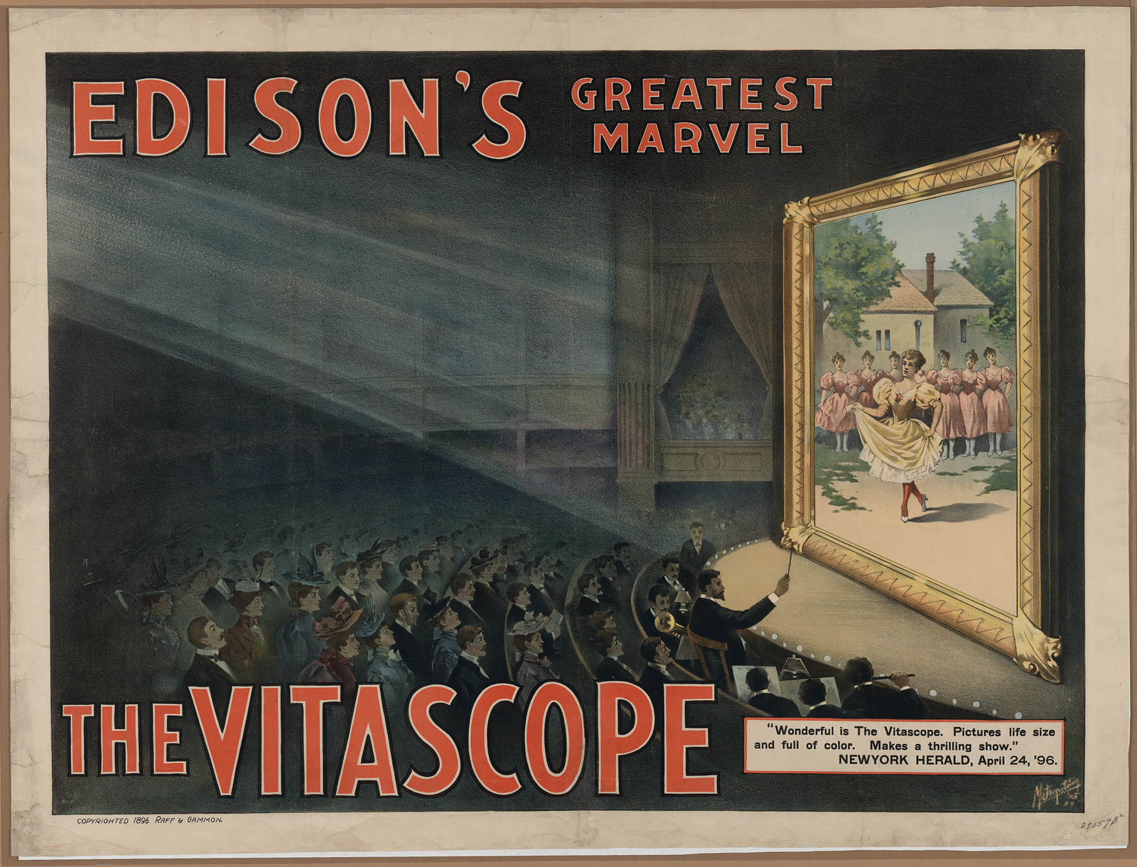 Edison's Greatest Marvel: The Vitascope poster — vintage poster