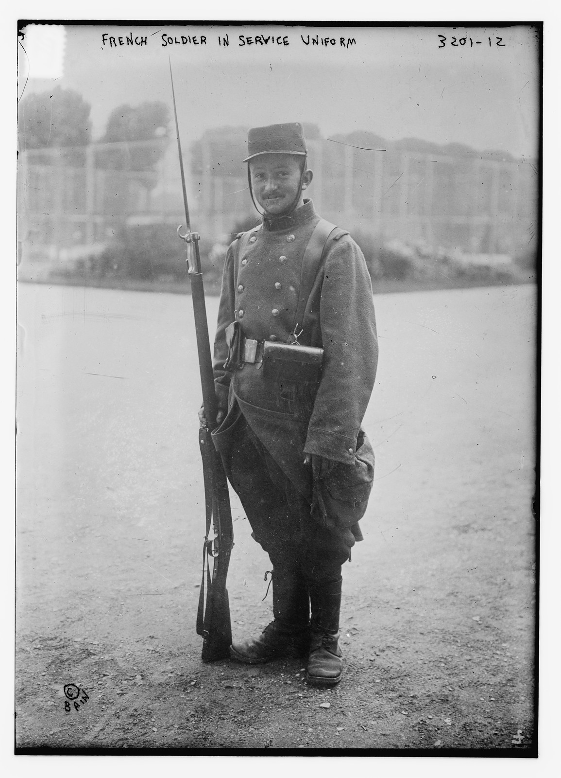 French soldier in service uniform, n/a — historic photograph