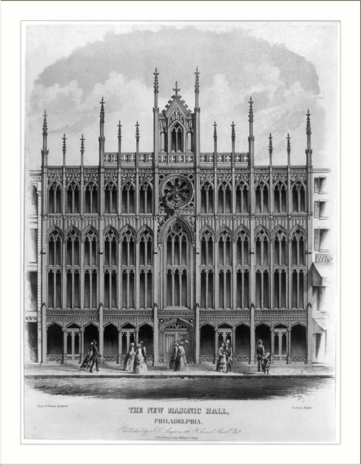 The new Masonic Hall, Philadelphia, [no date recorded on shelflist card] — historic print