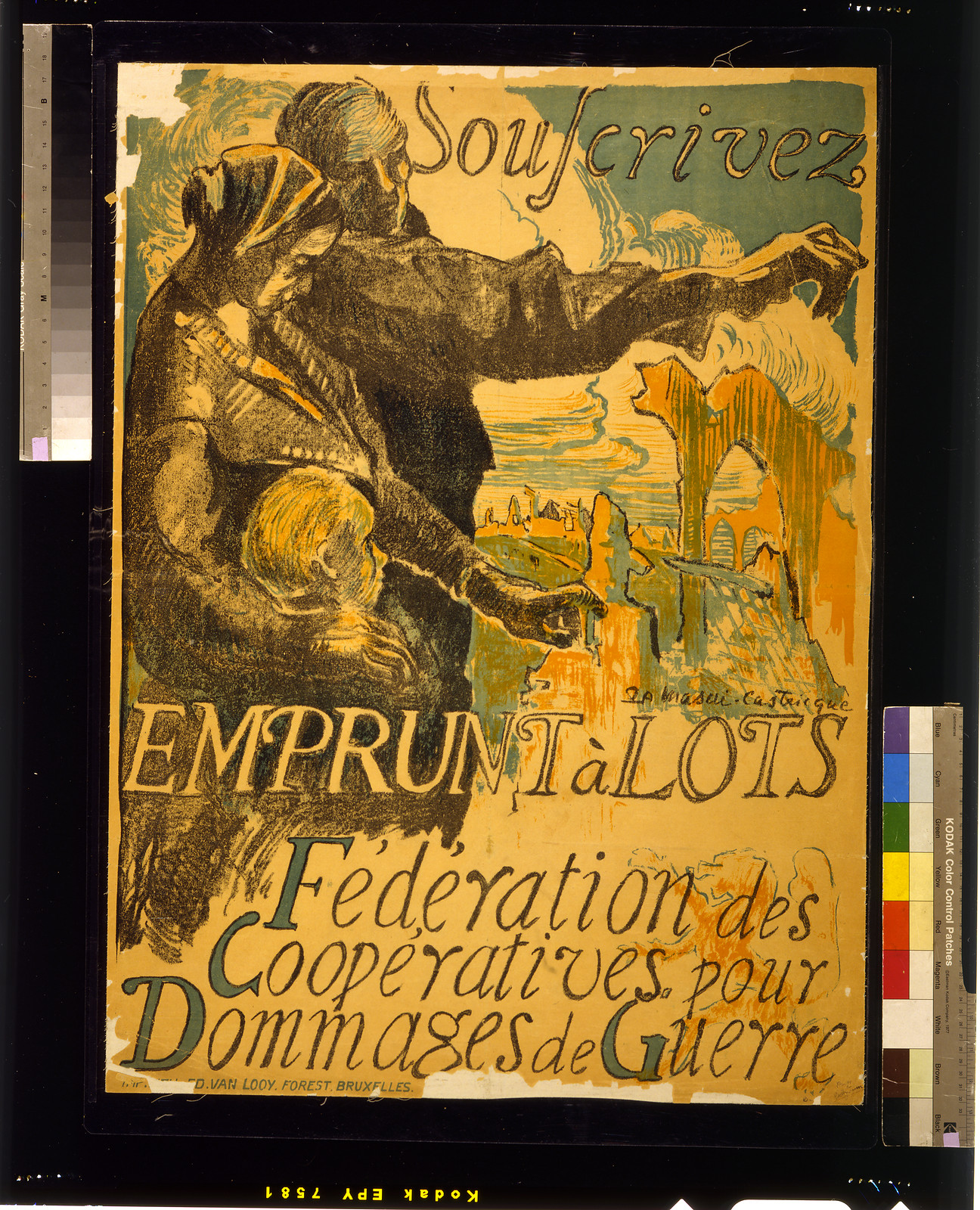 Souscrivez emprunt agrave lots / P. A. Masui-Castrique., 1918 — vintage poster