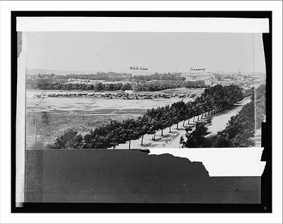 Panorama of Washington, [D.C.], 1865 [showing White House & Treasury Building]
