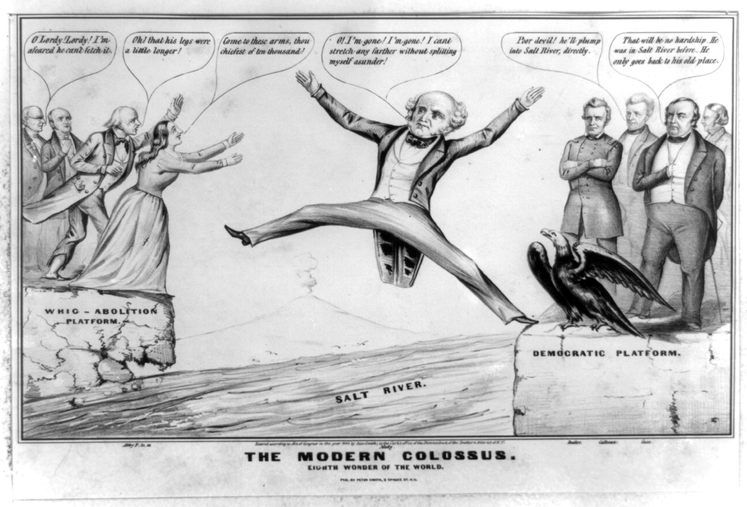 The modern Colossus. Eighth wonder of the world, [New York] : Pub. by Peter Smith [i.e., Nathaniel Currier], 2 Spruce St., N.Y., c1848. — antique lithograph