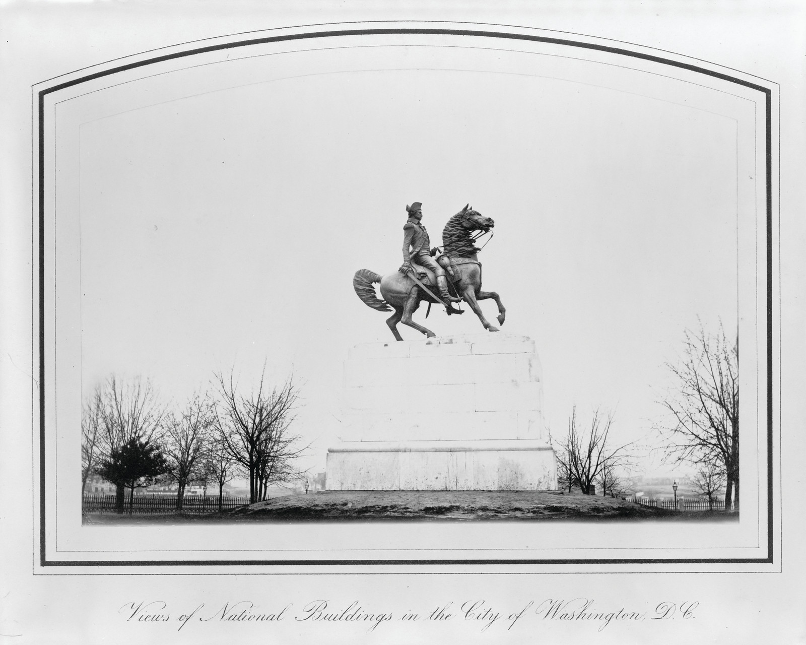 George Washington Statue At Washington Circle, c. 1860 — historic photograph