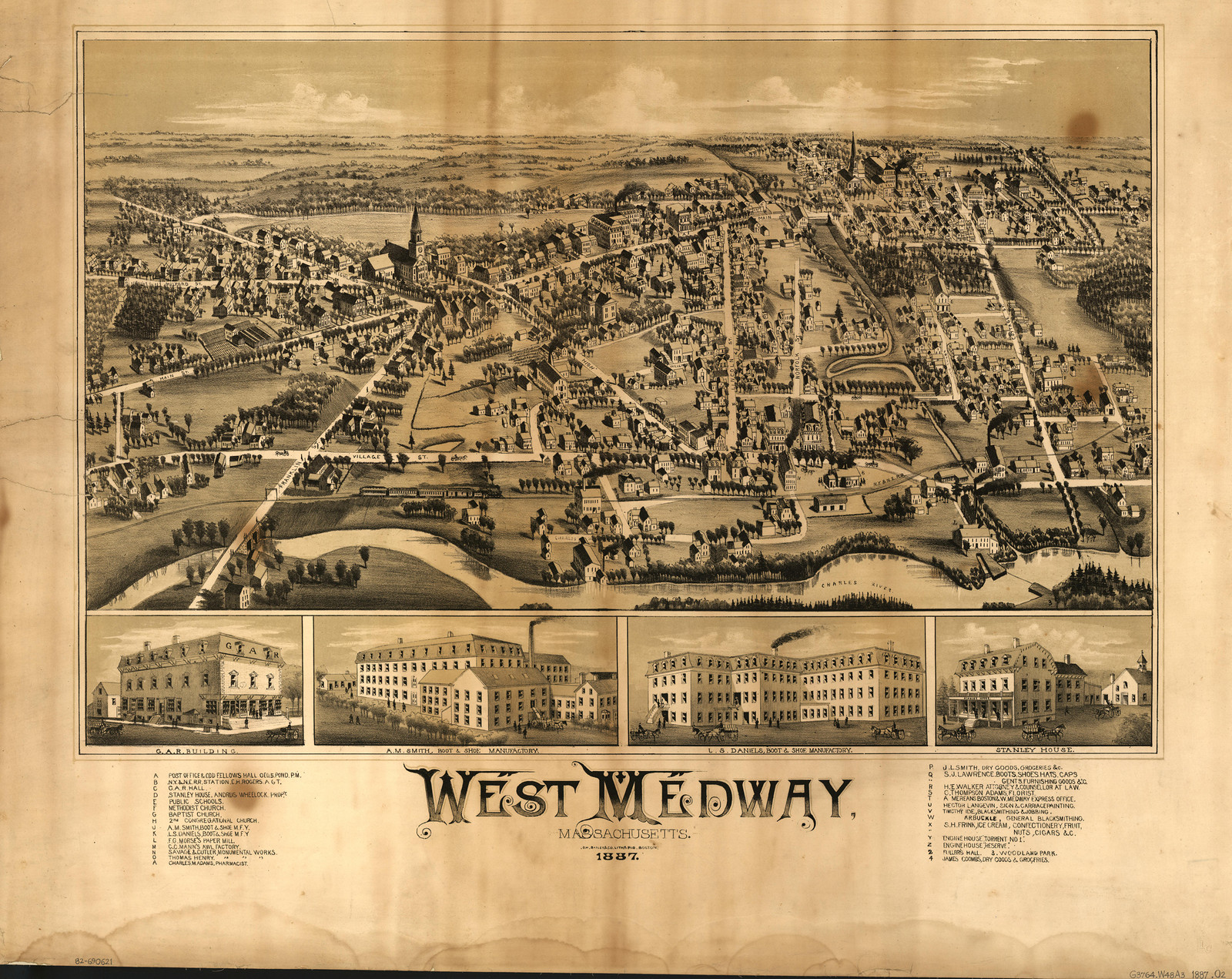 West Medway, Massachusetts, 1887, 1887 — antique map