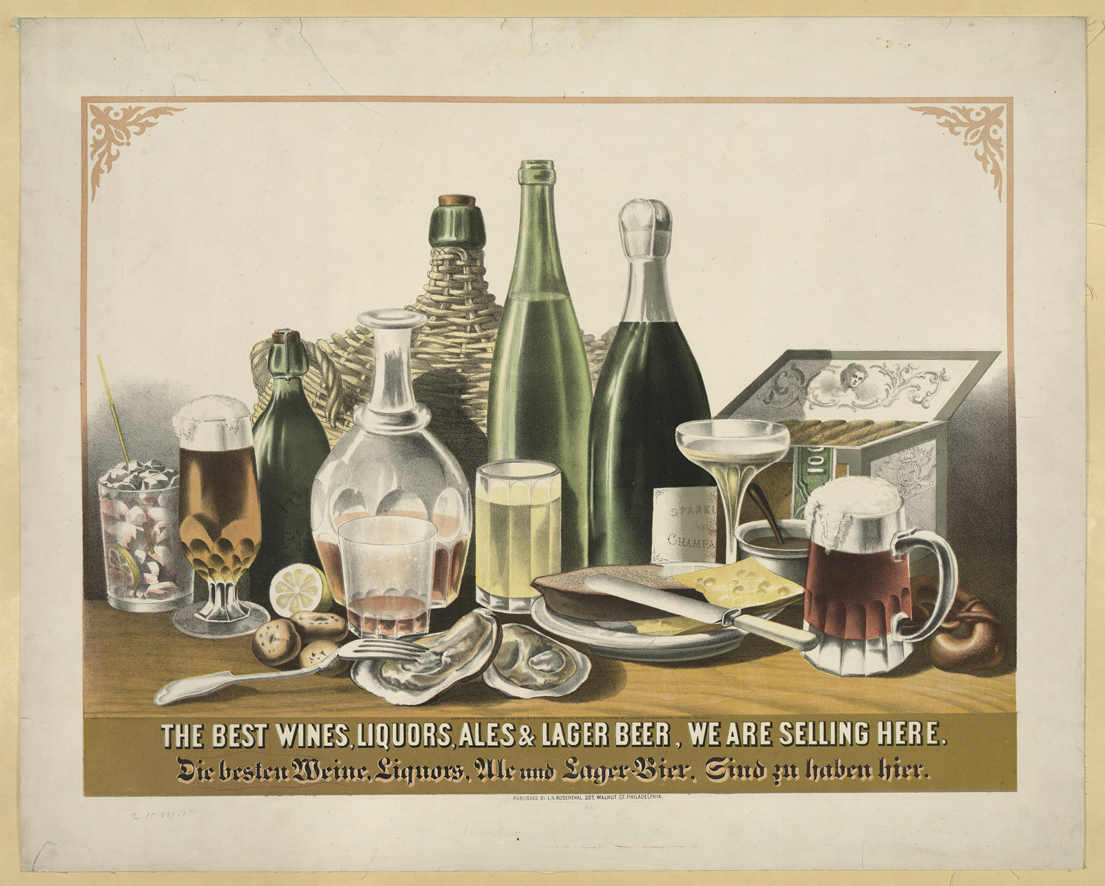 The Best Wines, Liquors, Ales & Lager Beer, We Are Selling Here — historic image
