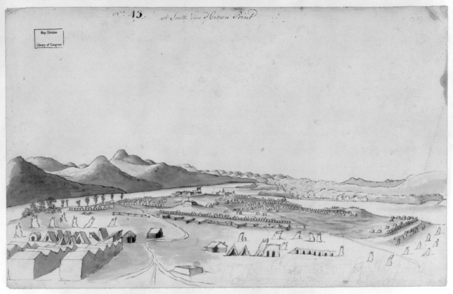 A south view of Crown Point, [1760] — historic drawing