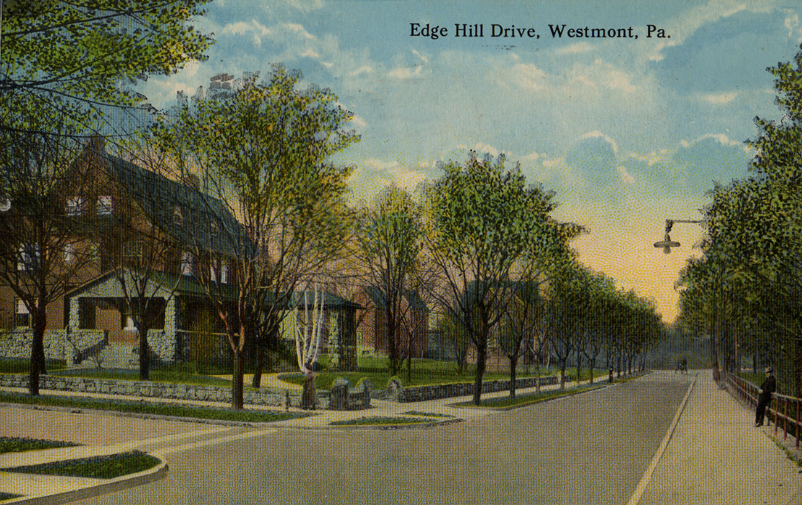 Edgehill 2 Postcard, Pennsylvania — antique map
