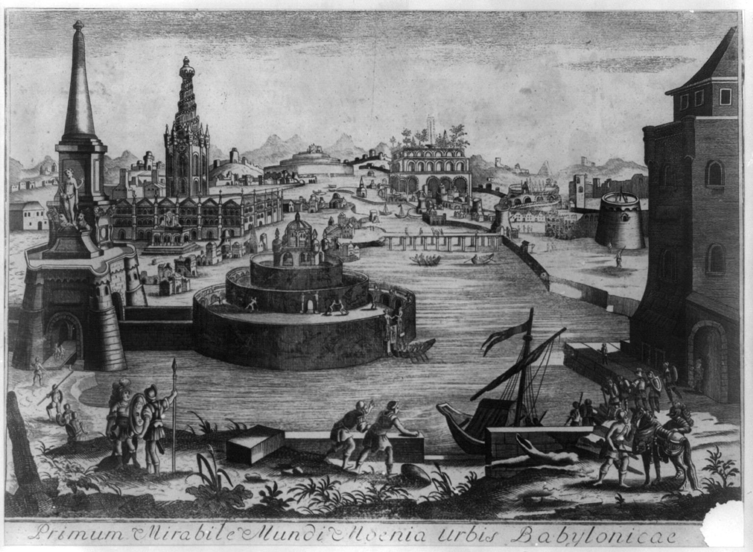 Primum mirabile mundi moenia urbis Babylonicae, [no date recorded on shelflist card] — historic print