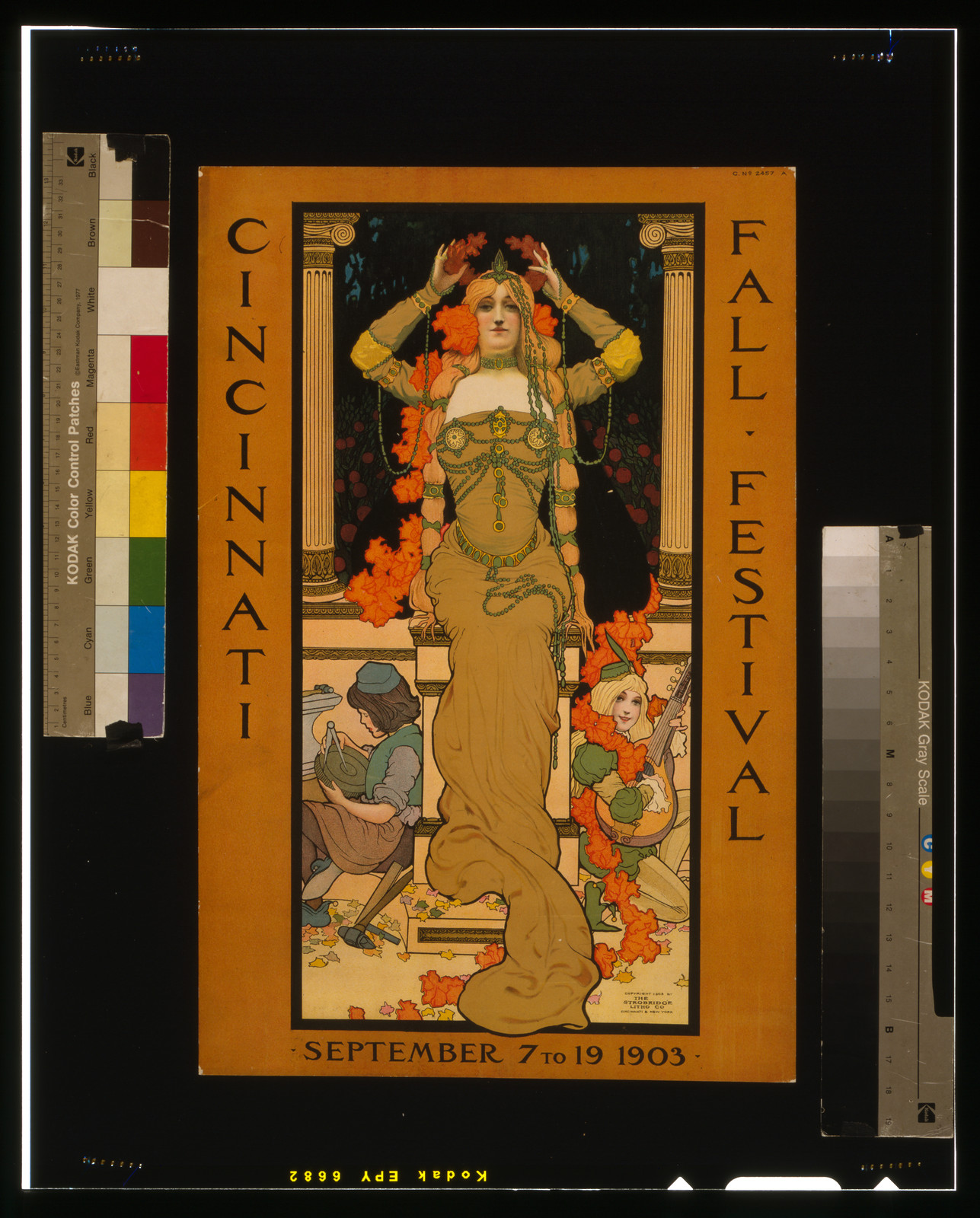 Cincinnati fall festival September 7 to 19 1903., Cincinnati ; New York : Strobridge Litho. Co., c1903 June. — vintage poster