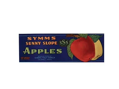 Symms Sunny Slope Apples crate label