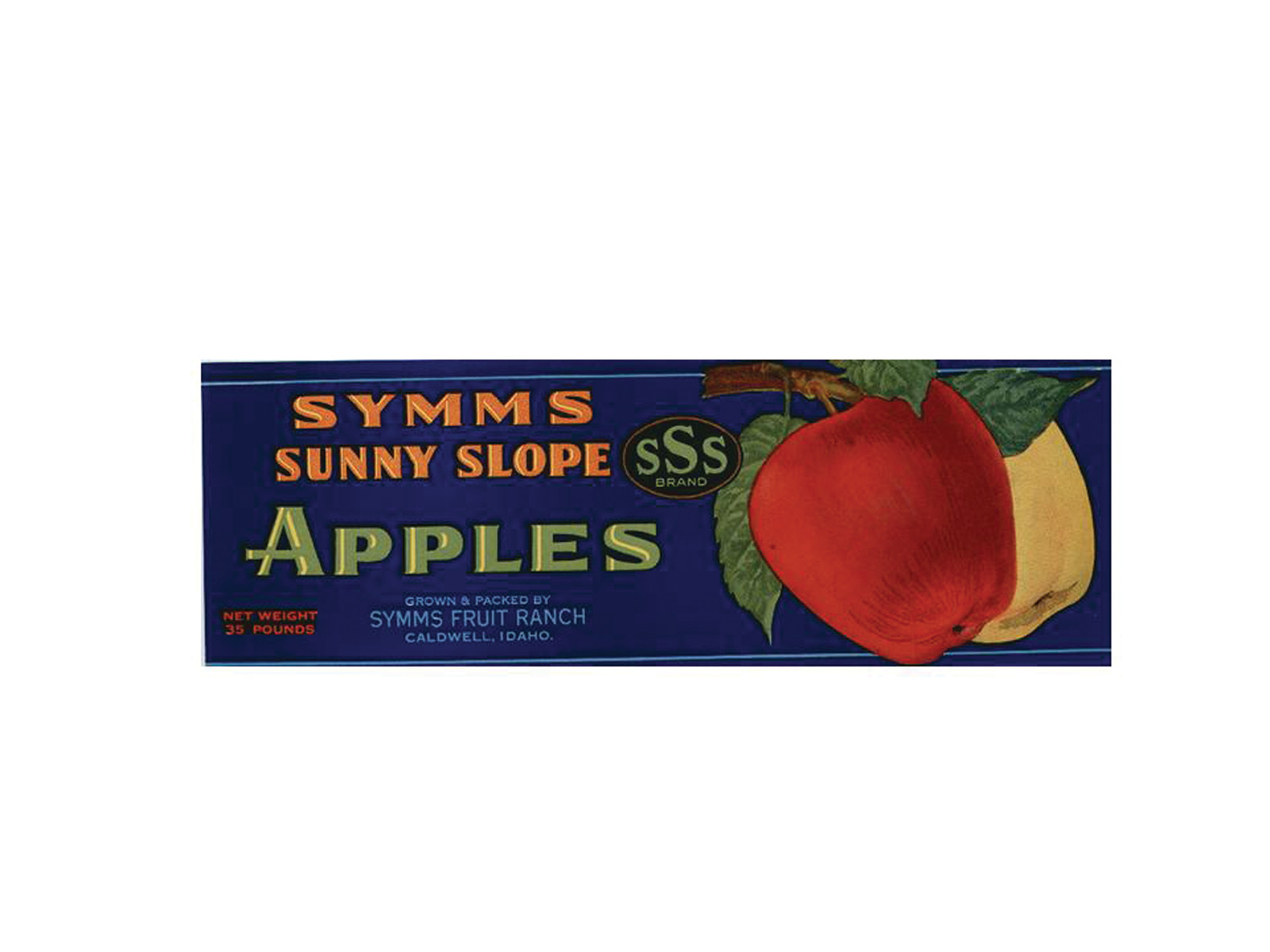 Symms Sunny Slope Apples crate label — historic image