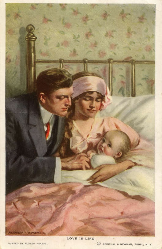 Love Is Life, painted by Alonzo Kimball, Reinthal & Newman postcard — vintage postcard