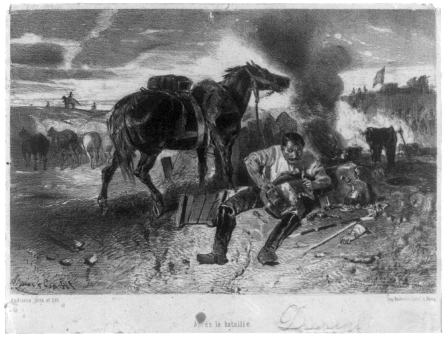 Apres la bataille, [no date recorded on caption card] — antique lithograph