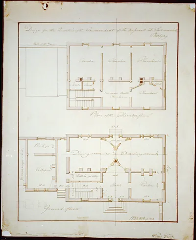 [Armory (U.S. Arsenal") Pennsylvania. Commandant Quarters - chamber and ground floor]"