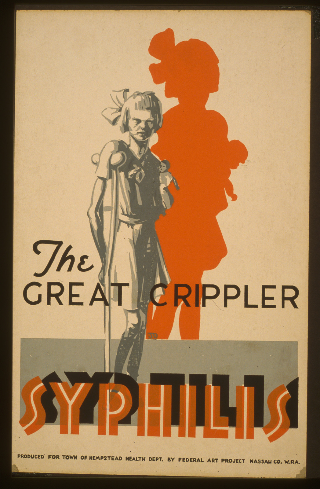 The great crippler - syphilis / JD., 1936 — vintage poster