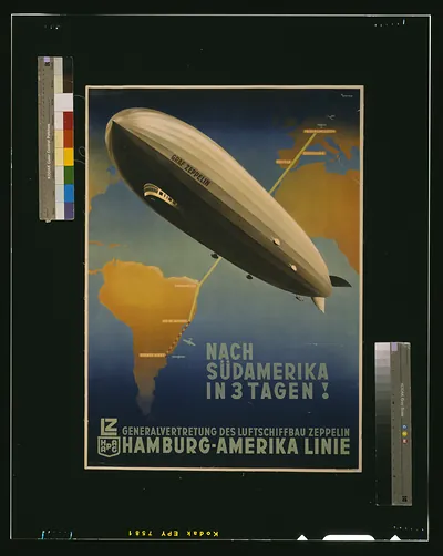 Nach Südamerika in 3 tagen! Hamburg-Amerika Linie / O. Anton, Hamburg.