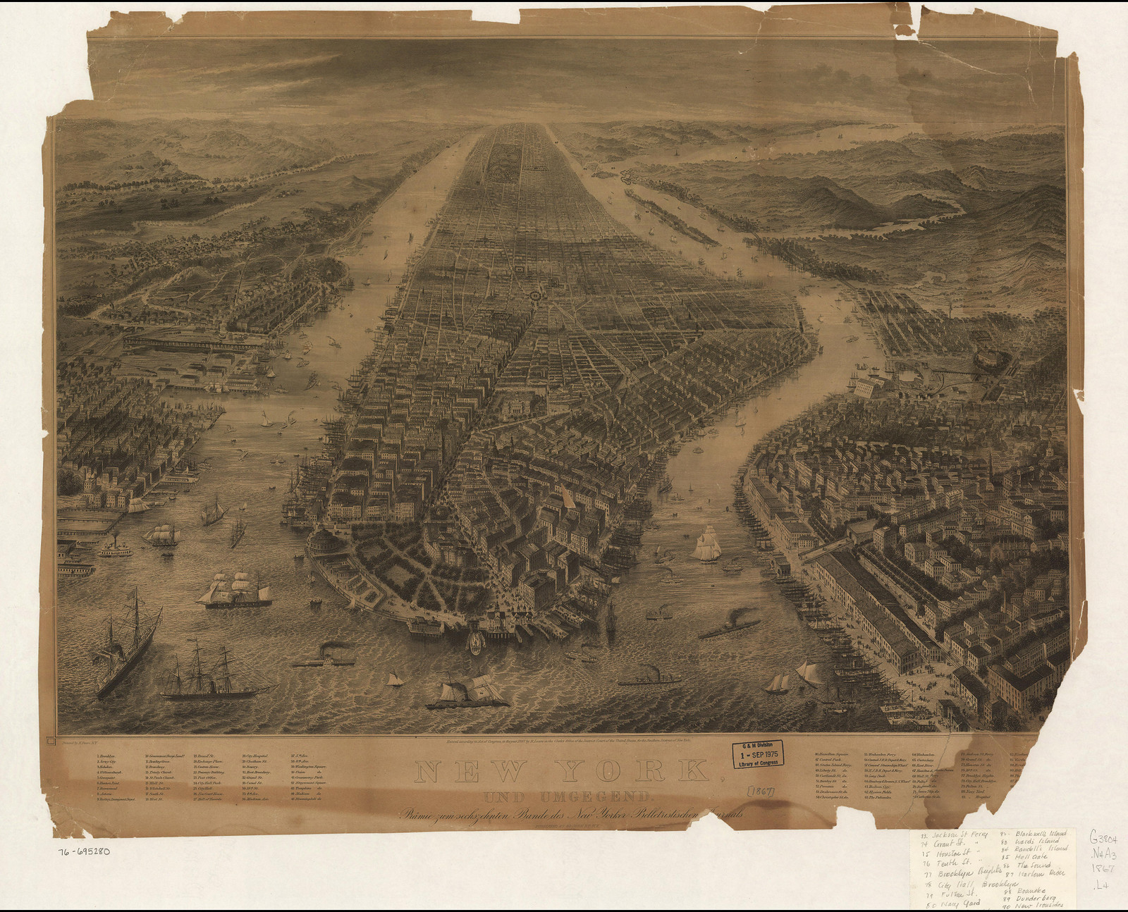 New York City, New York, 1884, 1884 — antique map