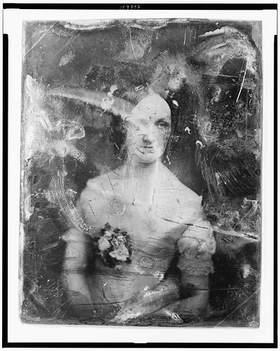 [Emma Gillingham Bostwick, half-length portrait of a woman, three-quarters to left, facing three-quarters to right]