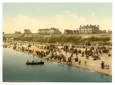 Cliffs and beach Clacton-on-Sea England