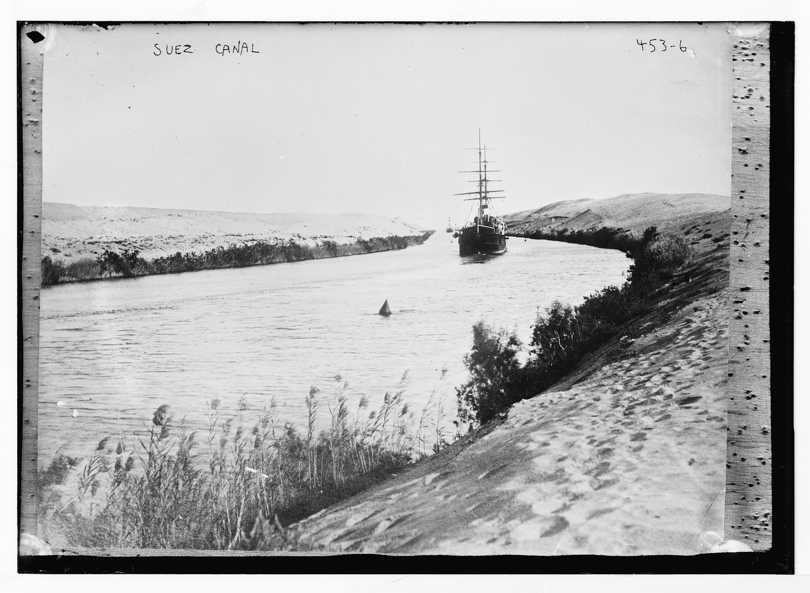 Ship in Suez Canal, Egypt, n/a — historic photograph