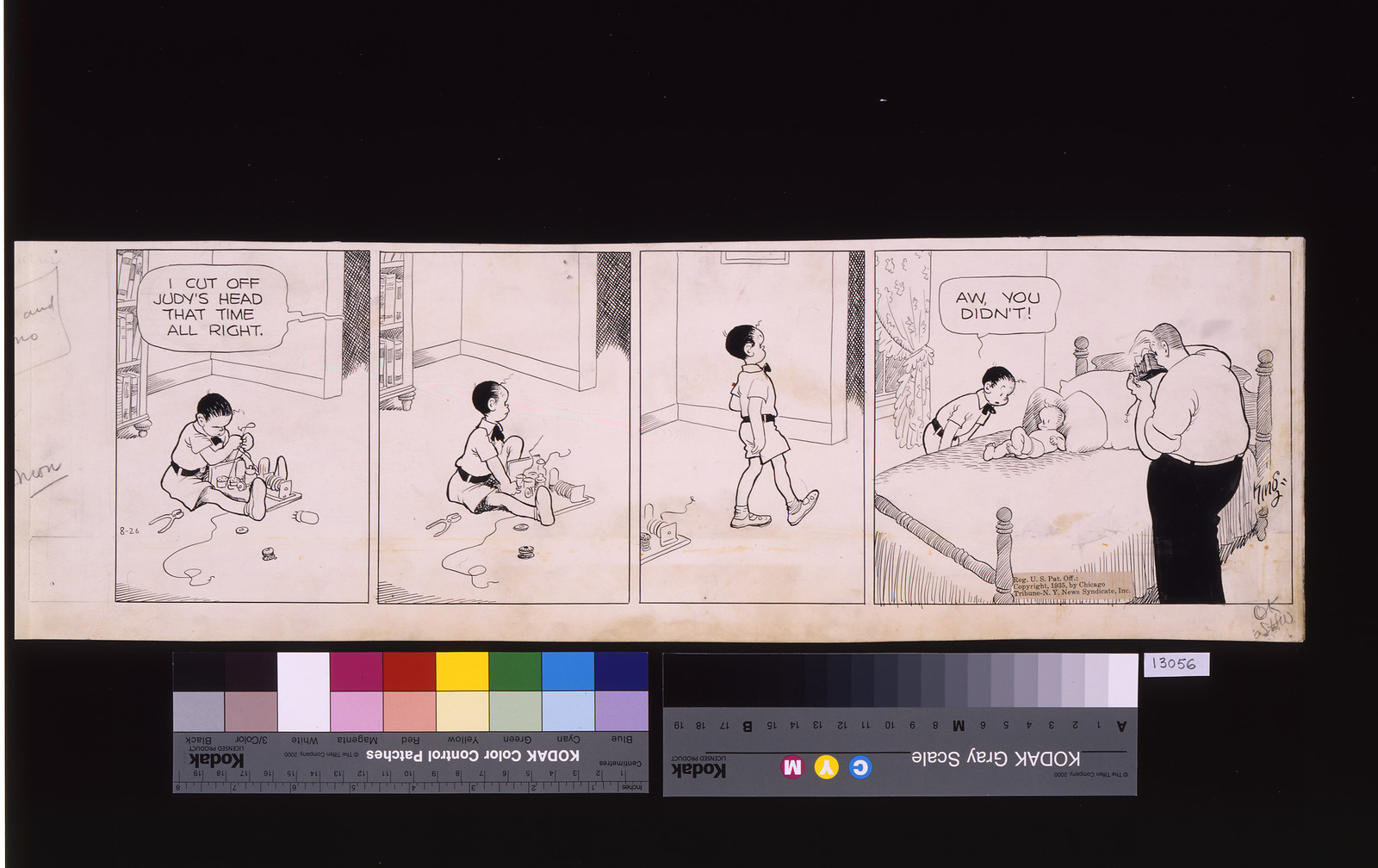 Gasoline alley. I cut off Judy's head ... / King. — historic drawing