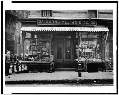 [Store front of Quong Yee Wo & Co., Chinatown, New York City]