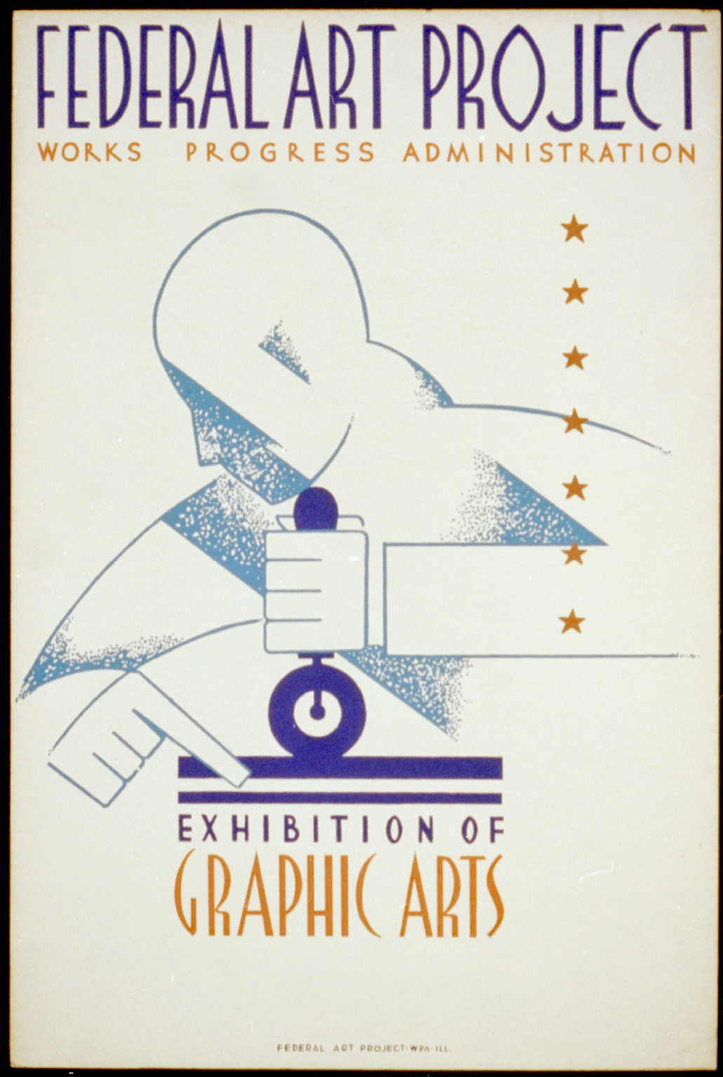 Federal Art Project Works Progress Administration exhibition of graphic arts, 1936 — vintage poster