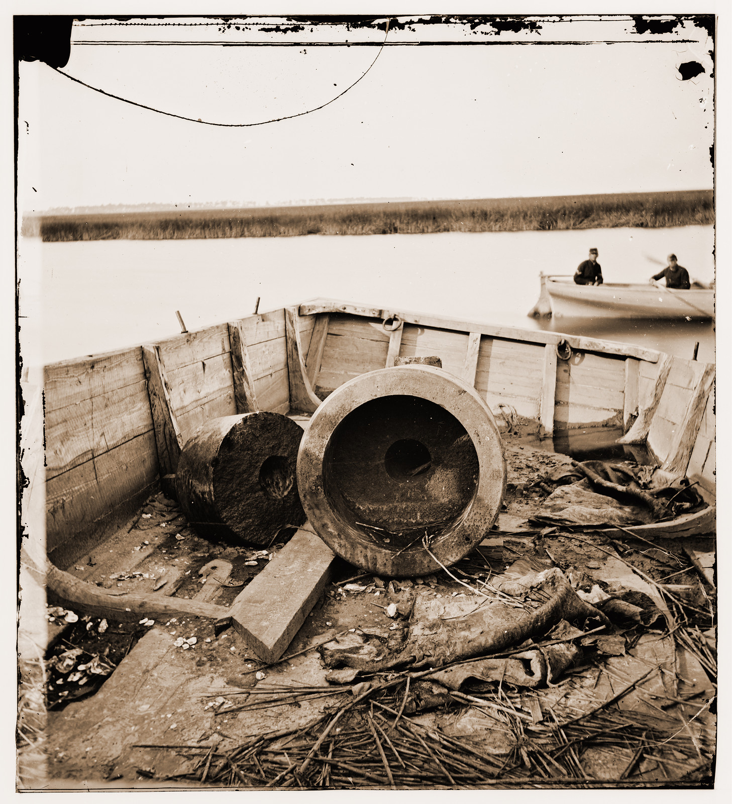 Charleston South Carolina (vicinity). Remains of famous Floating Battery, 1865 — historic photograph