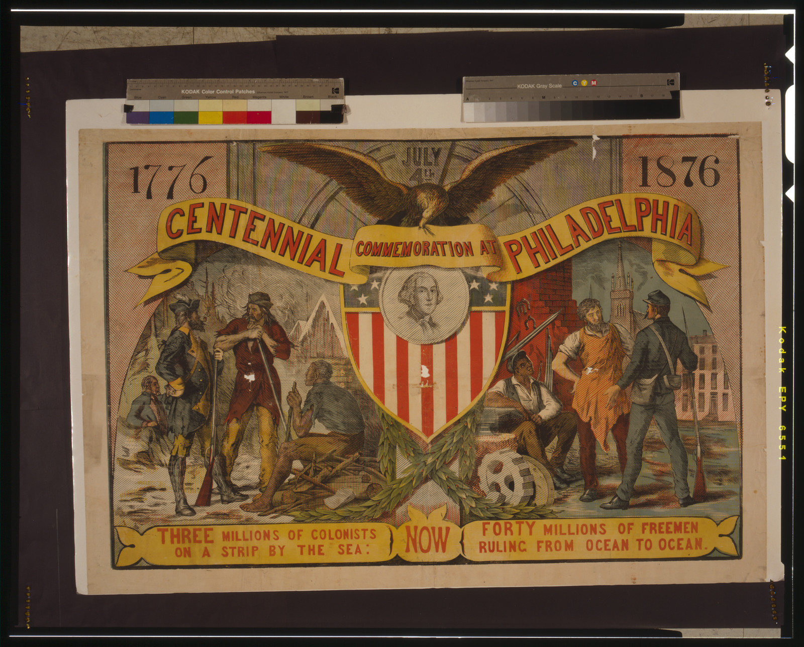 Centennial commemoration at Philadelphia July 4 1776-1876, [1876] — vintage poster