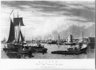 Boston, from City Point near Sea Street / painted by W.J. Bennett ; engd. by W.J. Bennett.