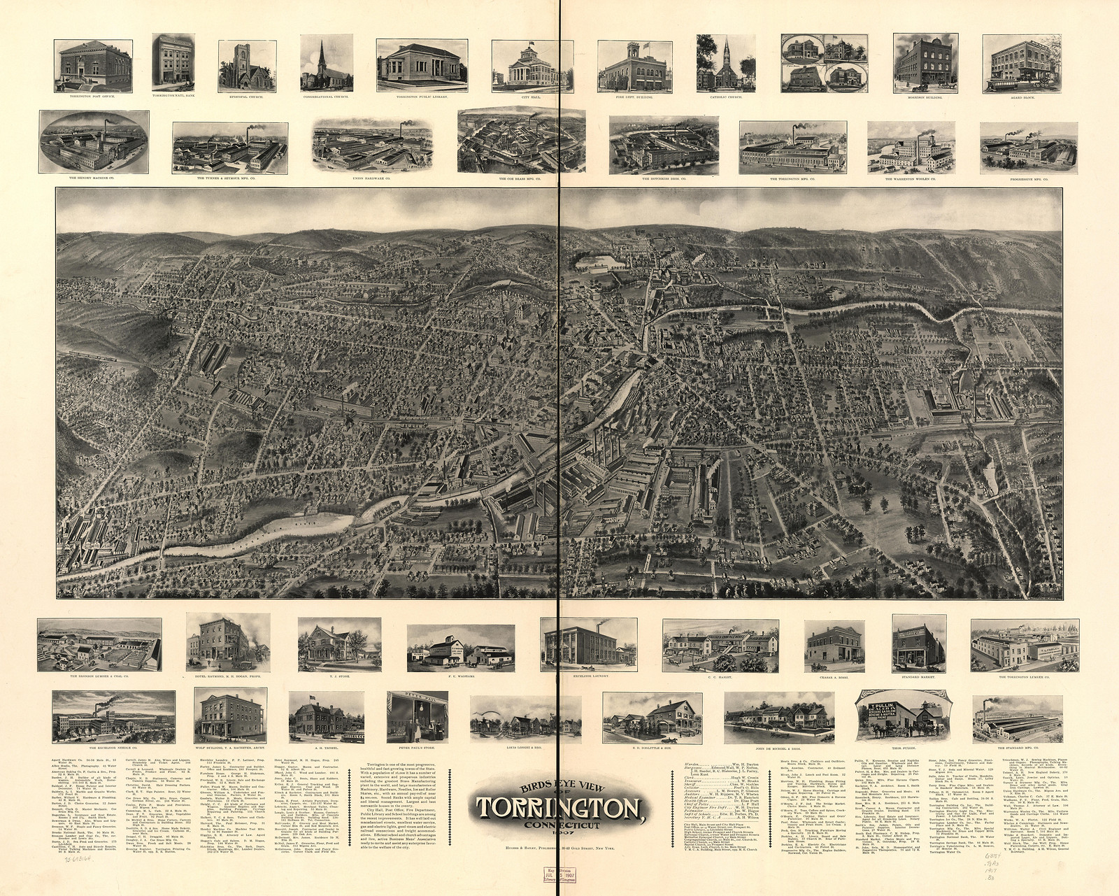 Torrington, Connecticut, 1907, 1907 — antique map