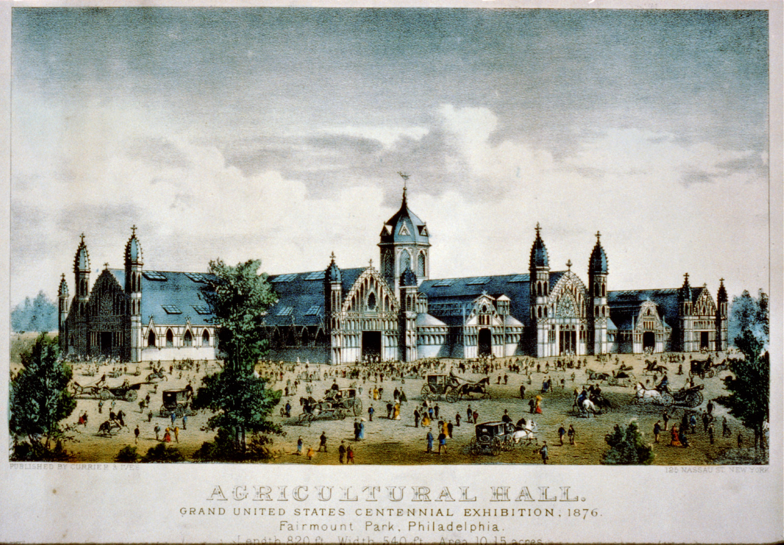 Agricultural Hall: Grand United States Centennial Exhibition, 1876, [New York] : Currier & Ives, [between ca. 1876 and 1907] — antique lithograph