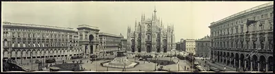 Piazza - Cathedral, Milan, 1909a, Italy
