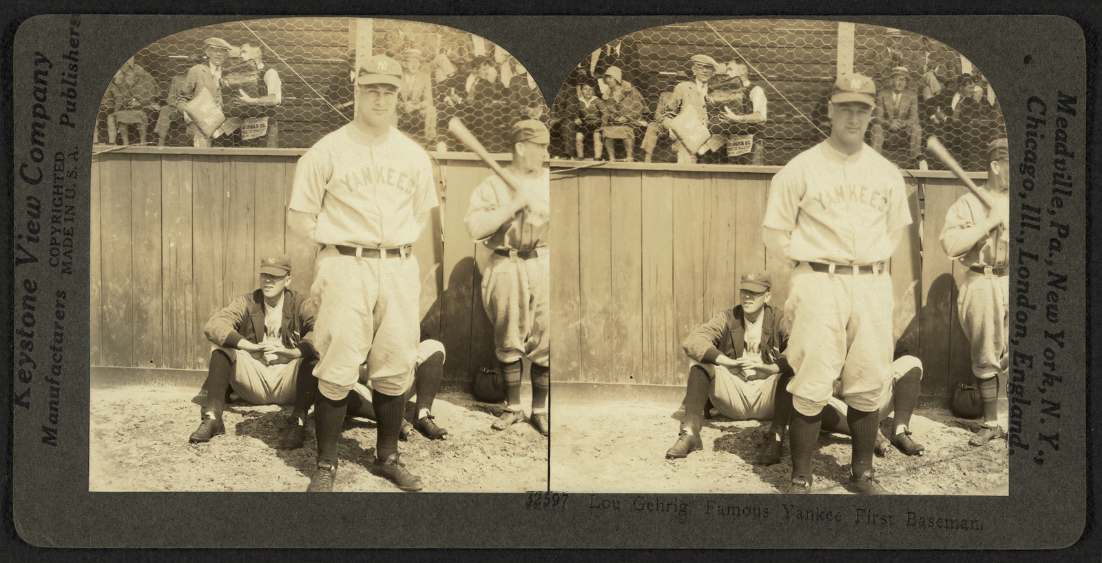 Lou Gehrig, famous Yankee first baseman, 1 photoprint on stereo card : stereograph. — historic image