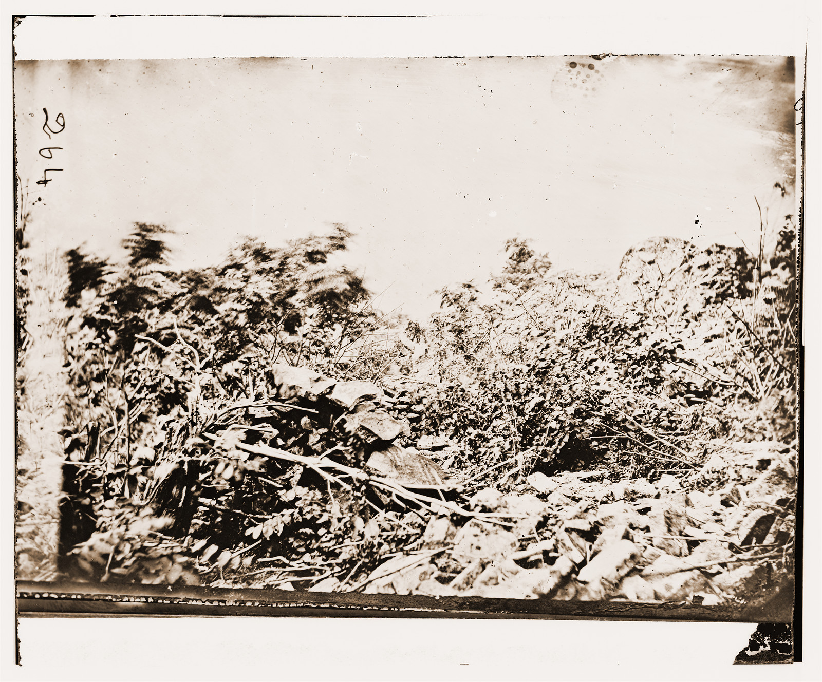 Gettysburg Pennsylvania. Breast works on extreme left, 1863 — historic photograph
