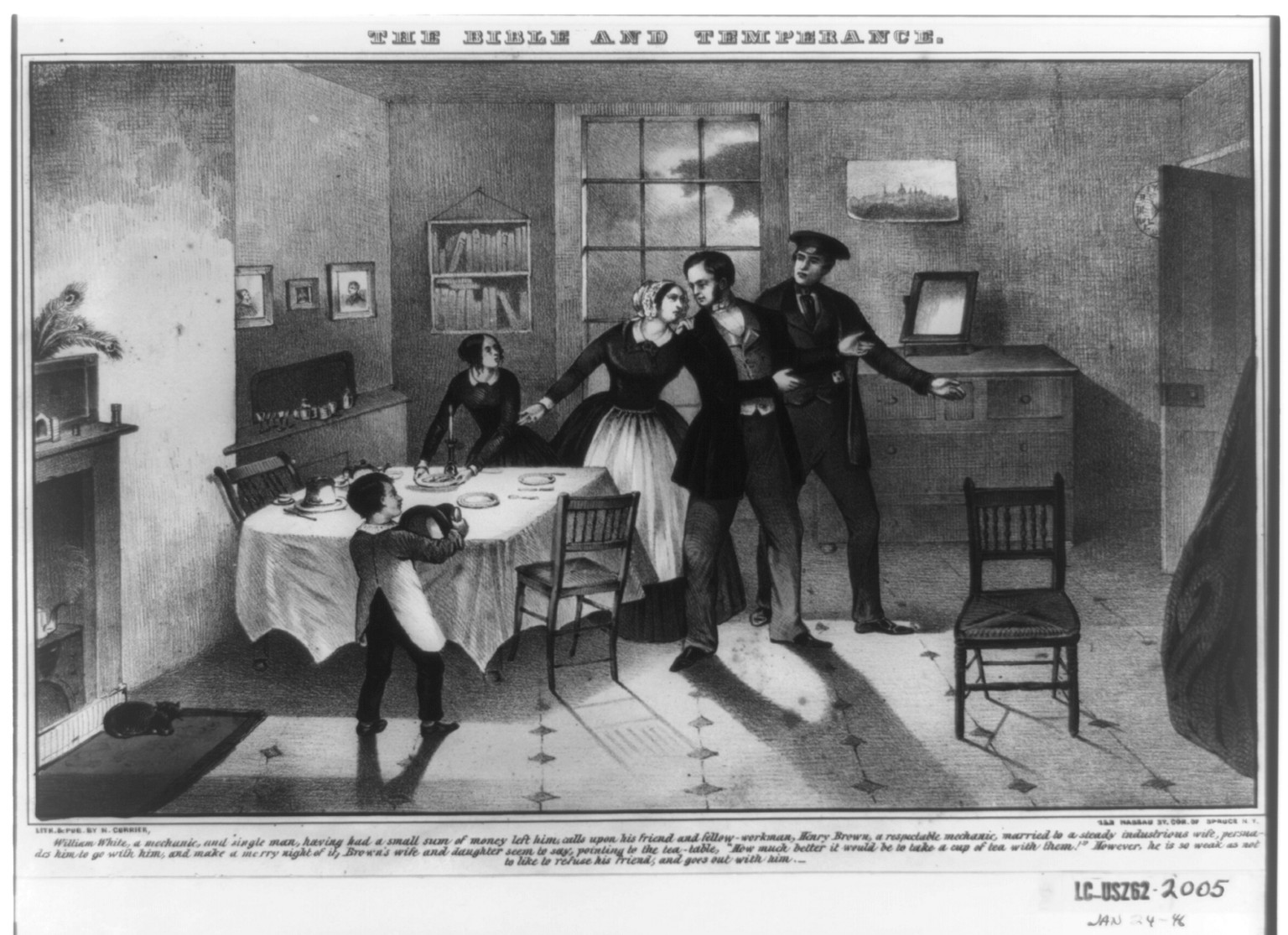 The Bible and temperance, [New York] : N. Currier, [between 1835 and 1856] — antique lithograph