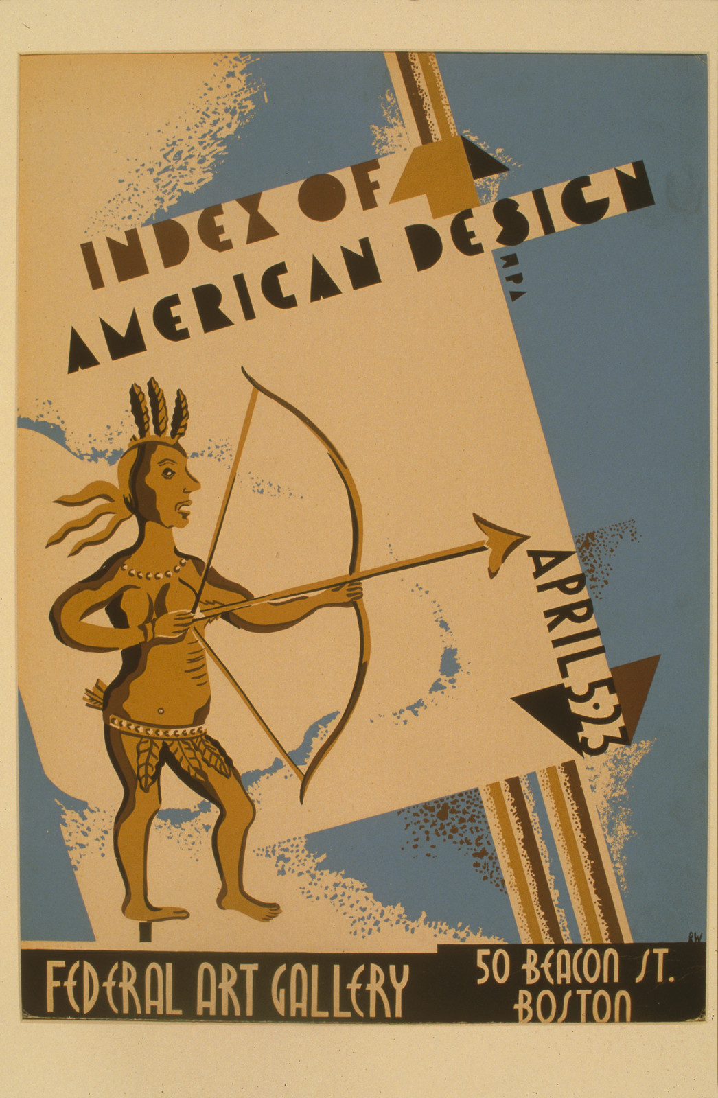 Index of American Design poster, Federal Art Gallery Boston — vintage poster