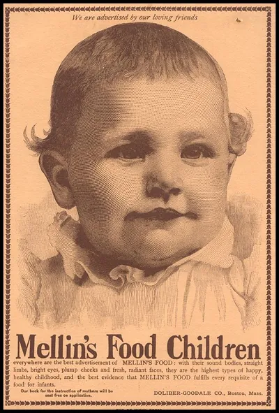 Mellin's Food Children advertisement with baby engraving, Doliber-Goodale Co.