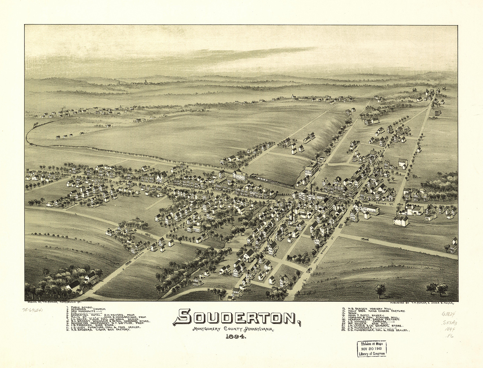 Souderton, Pennsylvania, 1894, 1894 — antique map