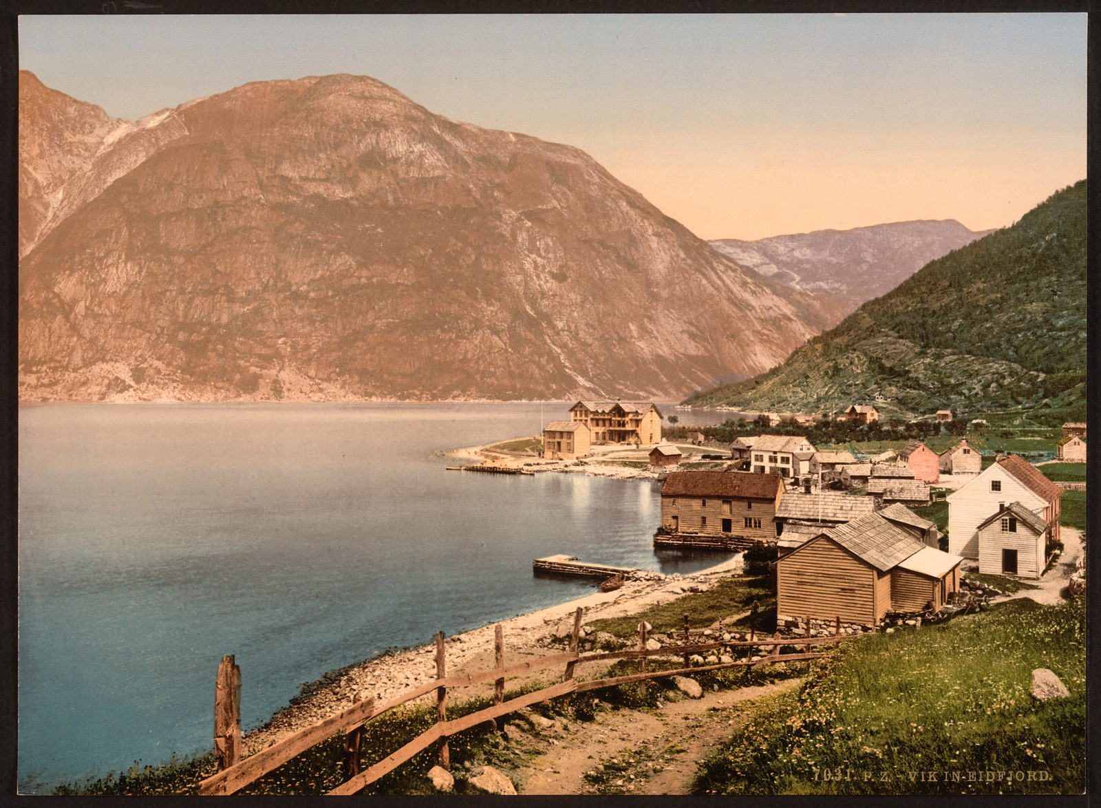 Vik in Eidfjord Hardanger Fjord Norway, [between ca. 1890 and ca. 1900]. — historic print