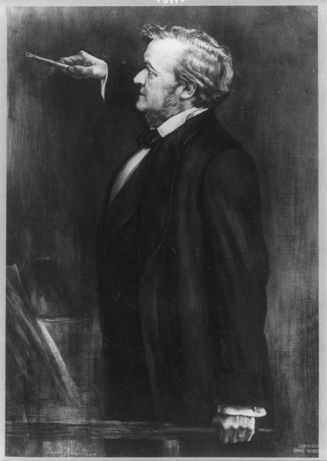 [Richard Wagner, 1813-1883, half-length portrait, standing, conducting, left profile] — historic print