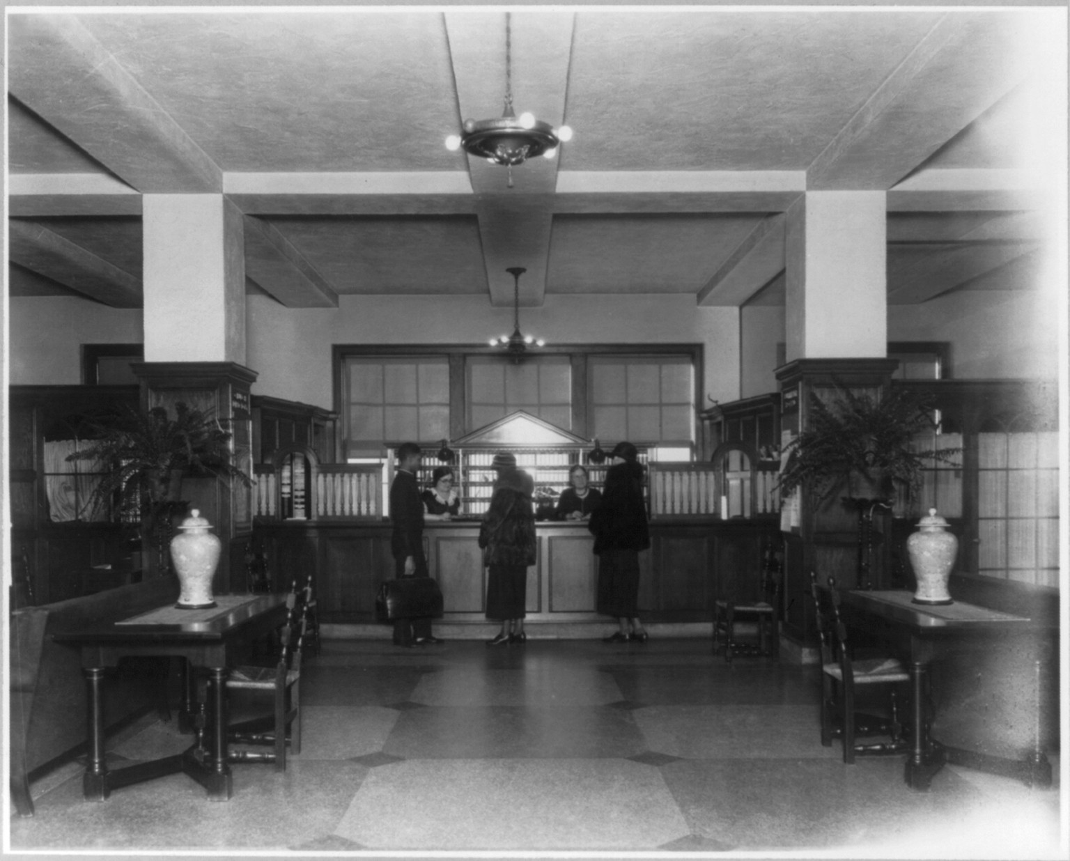 Grace Dodge Hotel [lobby], Washington, D.C., [no date recorded on caption card] — historic photograph